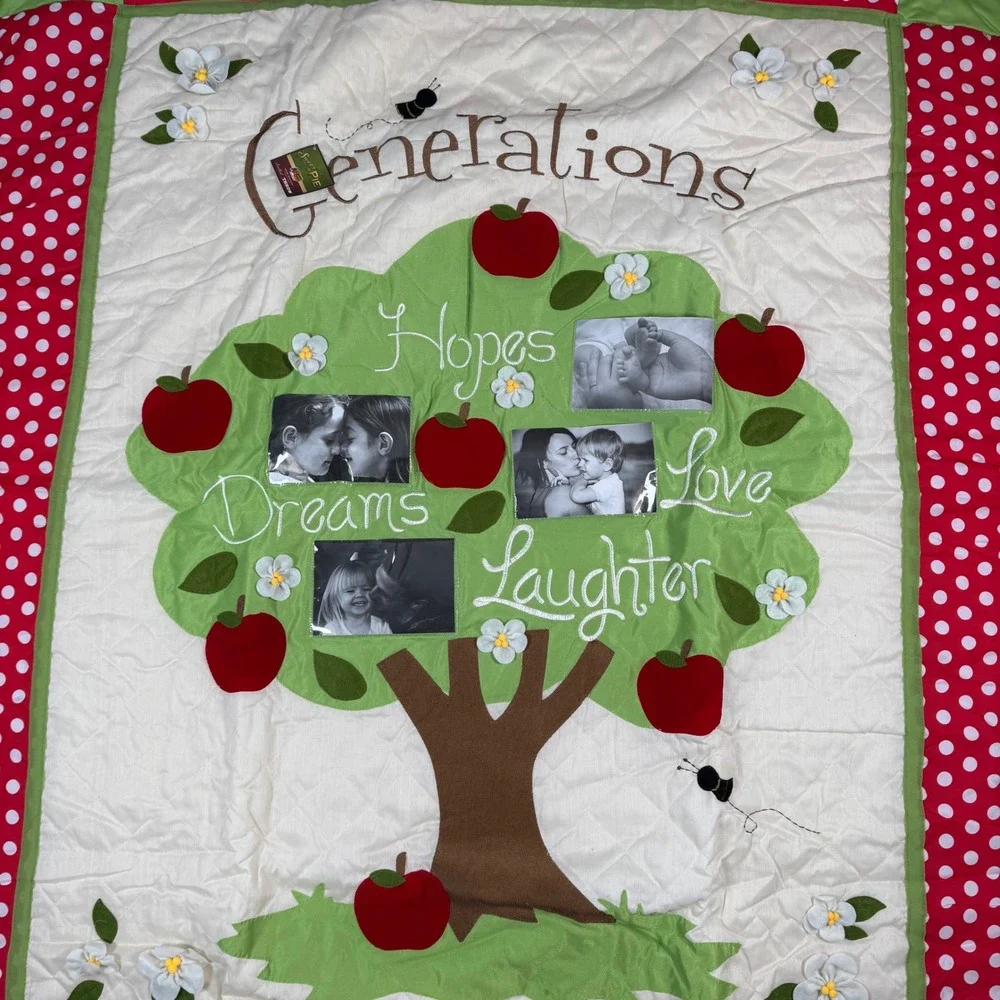 NWT Cracker Barrel Generations‎ Photo Sleeve Quilted Throw Blanket Family Tree